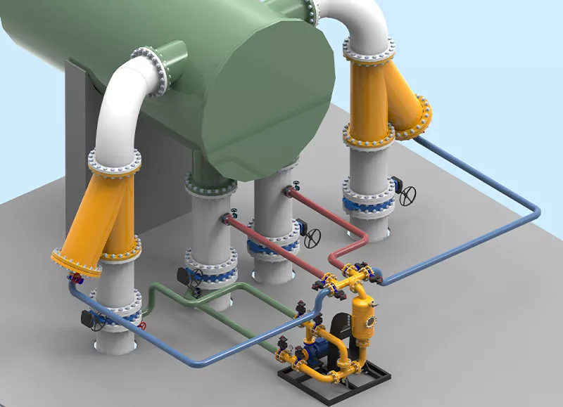Patented single injection/collection unit managing dual ball trap